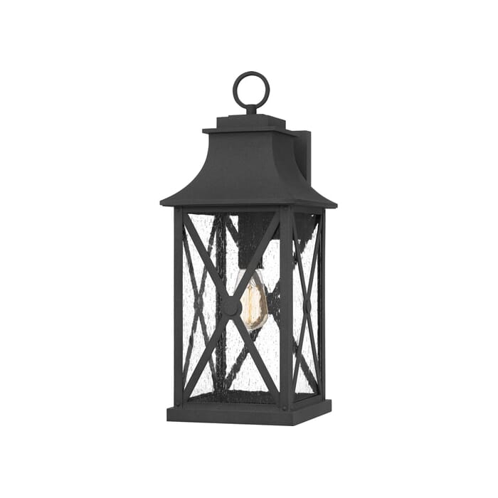 Quoizel Ellerbee Outdoor Hanging Light in Mottled Black Quoizel Ellerbee Outdoor Hanging Light in Mottled Black