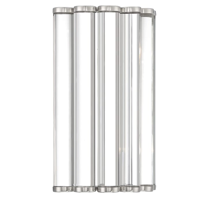 Crystorama Elliot 2-Light Wall Sconce in Polished Nickel with Clear Glass Crystals Crystorama Elliot 2-Light Wall Sconce in Polished Nickel with Clear Glass Crystals