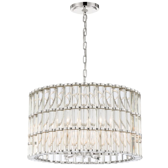 Crystorama Elliot 6-Light Traditional Chandelier in Polished Nickel with Clear Glass Crystals Crystorama Elliot 6-Light Traditional Chandelier in Polished Nickel with Clear Glass Crystals