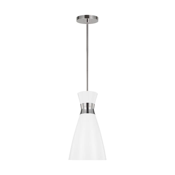 Generation Lighting Heath Pendant Light in Polished Nickel And Matte White by Ellen Degeneres Generation Lighting Heath Pendant Light in Polished Nickel And Matte White by Ellen Degeneres