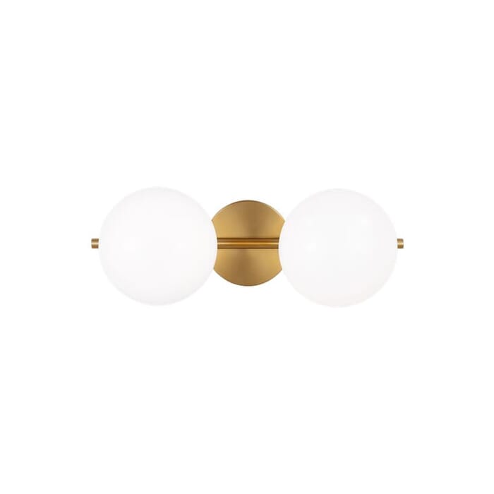 Generation Lighting Lune 2-Light Bathroom Vanity Light in Burnished Brass by Ellen Degeneres Generation Lighting Lune 2-Light Bathroom Vanity Light in Burnished Brass by Ellen Degeneres