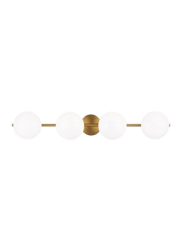 Generation Lighting Lune 4-Light Bathroom Vanity Light in Burnished Brass by Ellen Degeneres