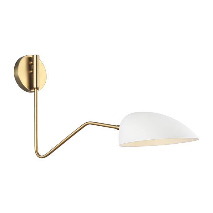 Generation Lighting Jane Wall Sconce in Matte White And Burnished Brass by Ellen Degeneres Generation Lighting Jane Wall Sconce in Matte White And Burnished Brass by Ellen Degeneres