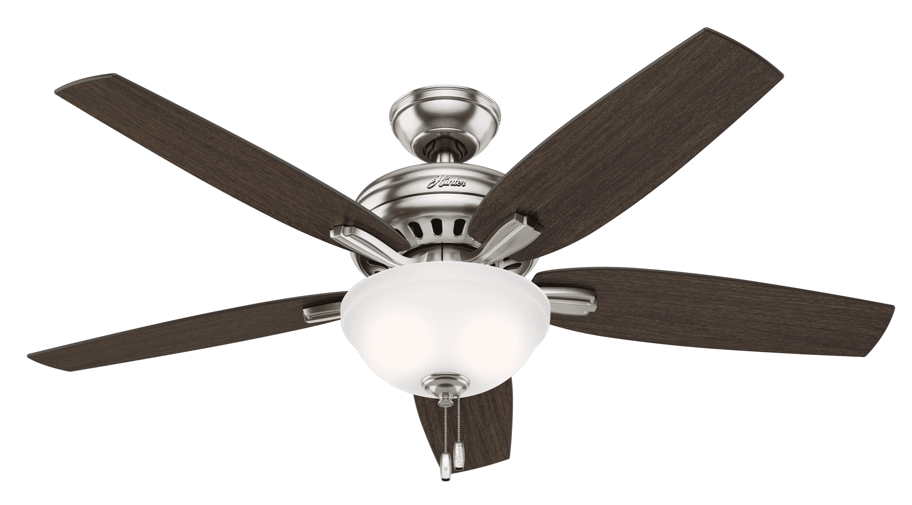 Hunter Newsome 2-Light 52" Indoor Ceiling Fan in Brushed Nickel