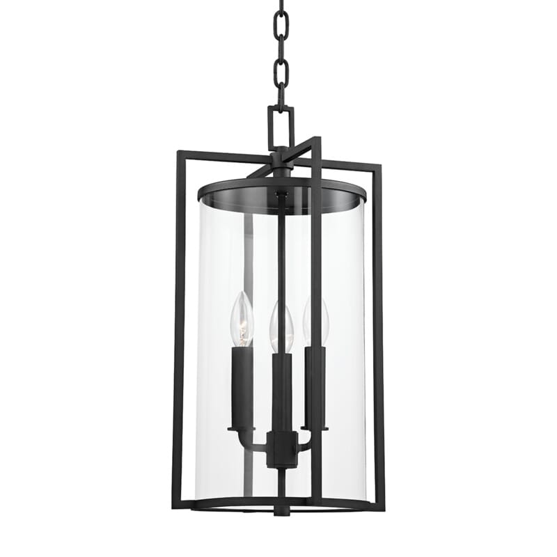 Percy 3-Light Outdoor Lantern in Texture Black