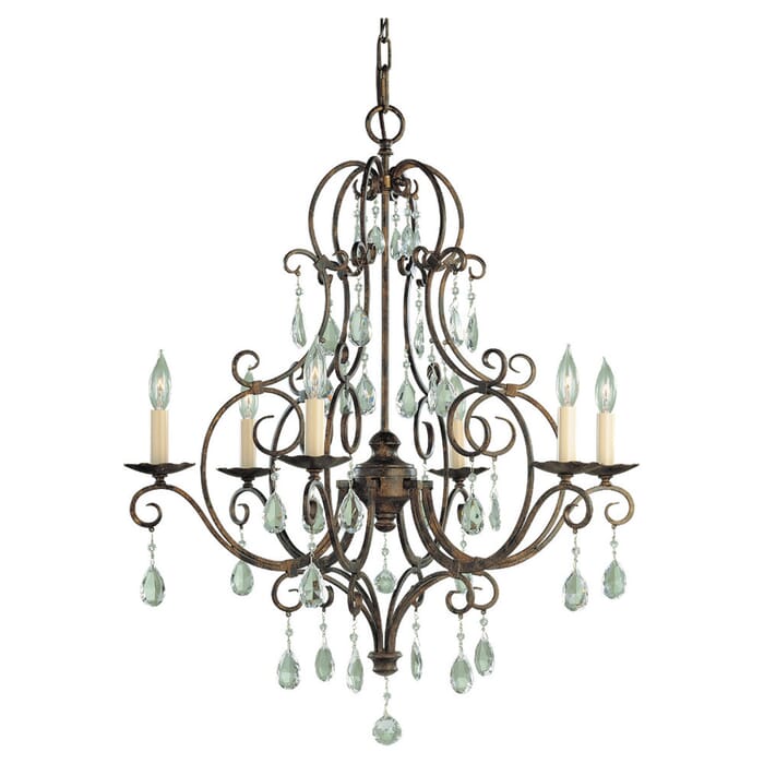 Feiss Chateau Collection 6-Light Chandelier in Bronze Finish Feiss Chateau Collection 6-Light Chandelier in Bronze Finish