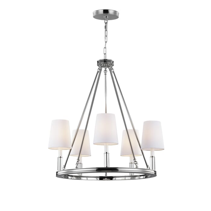 Lismore 5-Light Chandelier in Polished Nickel Lismore 5-Light Chandelier in Polished Nickel