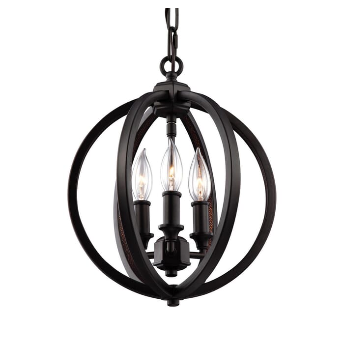 Feiss Corinne 3 Light 11" Globe Pendant in Oil Rubbed Bronze Feiss Corinne 3 Light 11" Globe Pendant in Oil Rubbed Bronze