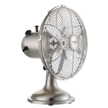 Minka-Aire Retro Portable Table Fan in Brushed Nickel