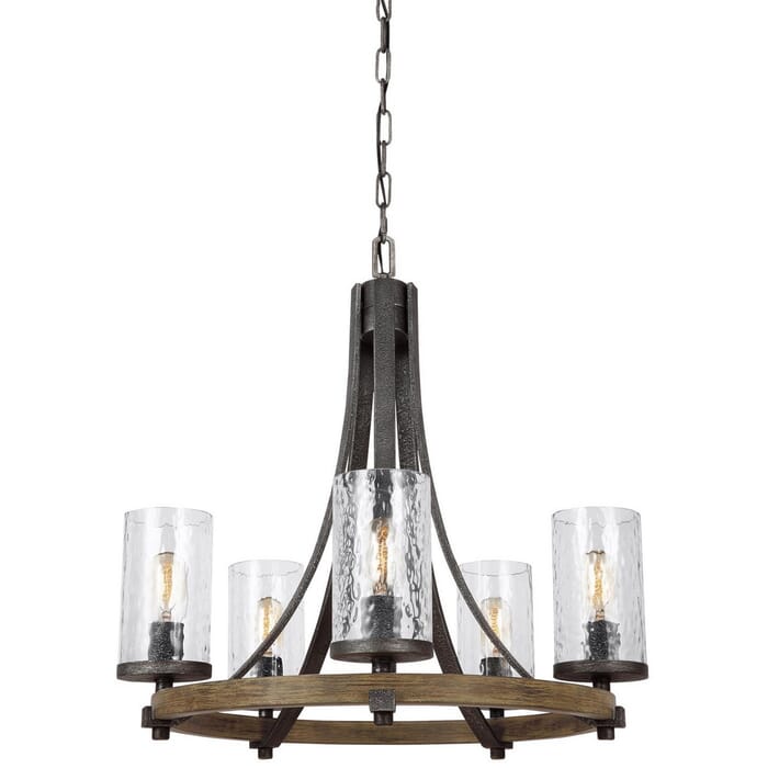 Feiss Angelo 5-Light Chandelier in Distressed Oak Feiss Angelo 5-Light Chandelier in Distressed Oak