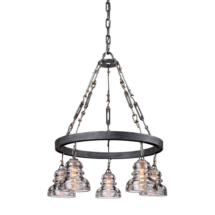 Troy Menlo Park 5-Light Chandelier in Old Silver Troy Menlo Park 5-Light Chandelier in Old Silver