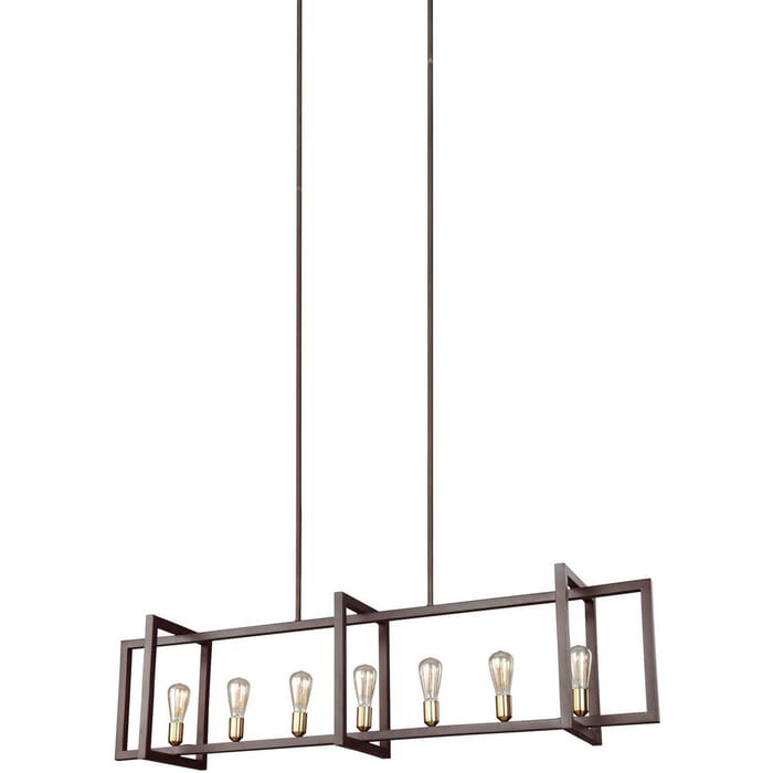 Feiss Finnegan 60" 7-Light Island Chandelier in New World Bronze Feiss Finnegan 60" 7-Light Island Chandelier in New World Bronze