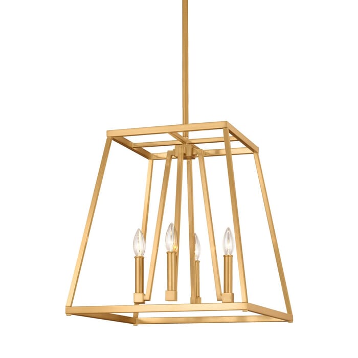 Generation Lighting Conant 4-Light Pendant Light in Gilded Satin Brass by Sean Lavin Generation Lighting Conant 4-Light Pendant Light in Gilded Satin Brass by Sean Lavin