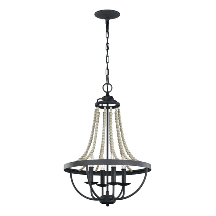 Nori 4-Light Chandelier in Dark Weathered Zinc with Driftwood Grey Nori 4-Light Chandelier in Dark Weathered Zinc with Driftwood Grey