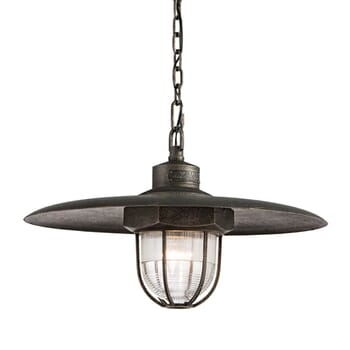 Troy Acme 13" Pendant Light in Aged Silver
