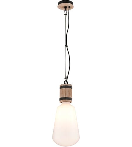 Troy Fulton 21" Pendant Light in Rusty Iron with Salvaged Wood