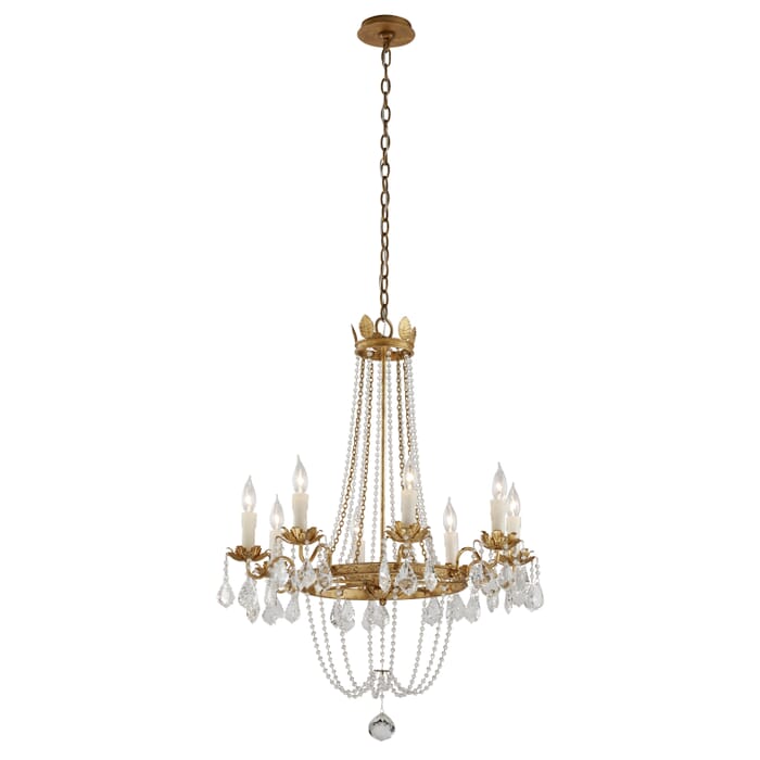 Troy Viola 8-Light Chandelier in Distressed Gold Leaf Troy Viola 8-Light Chandelier in Distressed Gold Leaf