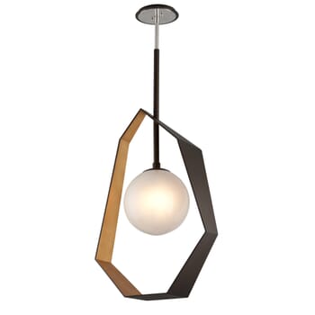 Troy Origami 46" Pendant Light in Bronze with Gold Leaf