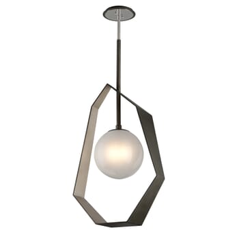 Troy Origami 46" Pendant Light in Graphite with Silver Leaf