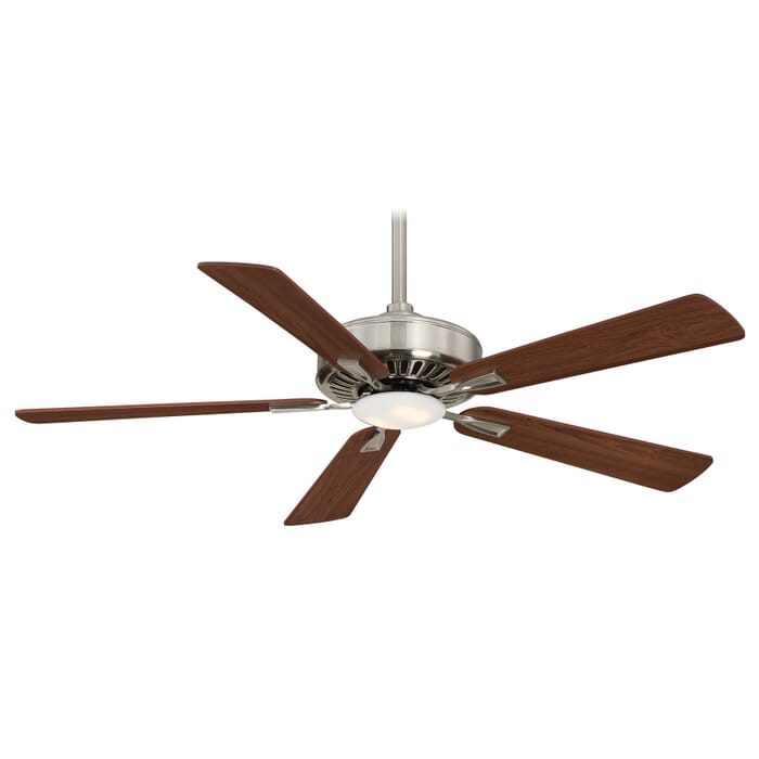 Minka-Aire Contractor Plus 52" LED Ceiling Fan in Brushed Nickel/Dark Walnut Minka-Aire Contractor Plus 52" LED Ceiling Fan in Brushed Nickel/Dark Walnut