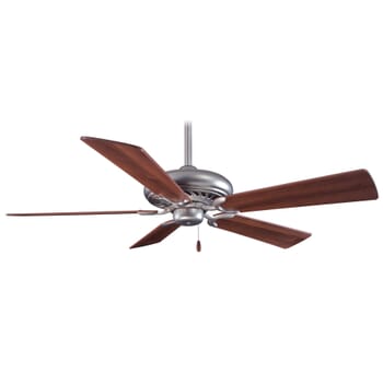 Minka-Aire Supra 52" Ceiling Fan in Brushed Steel W/ Dark Walnut
