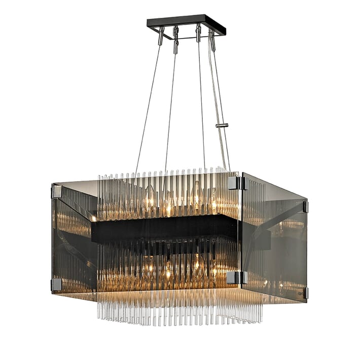 Troy Apollo 8-Light Chandelier in Dark Bronze Polished Chrome Troy Apollo 8-Light Chandelier in Dark Bronze Polished Chrome