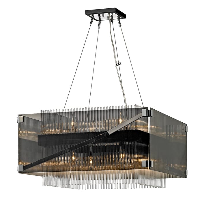 Troy Apollo 8-Light Chandelier in Dark Bronze Polished Chrome Troy Apollo 8-Light Chandelier in Dark Bronze Polished Chrome
