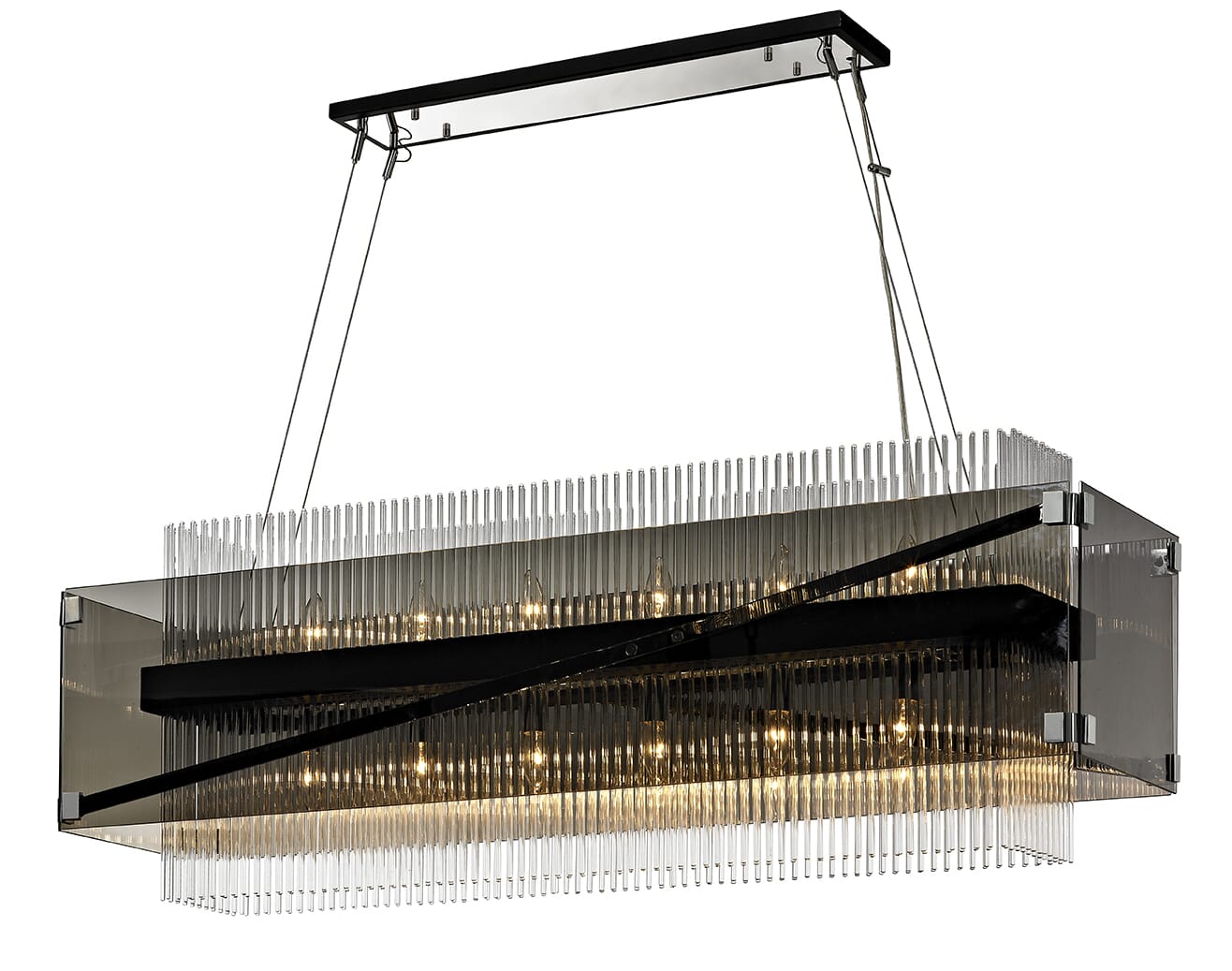 Apollo 12-Light 12 Light Chandelier in Dark Bronze Polished Chrome