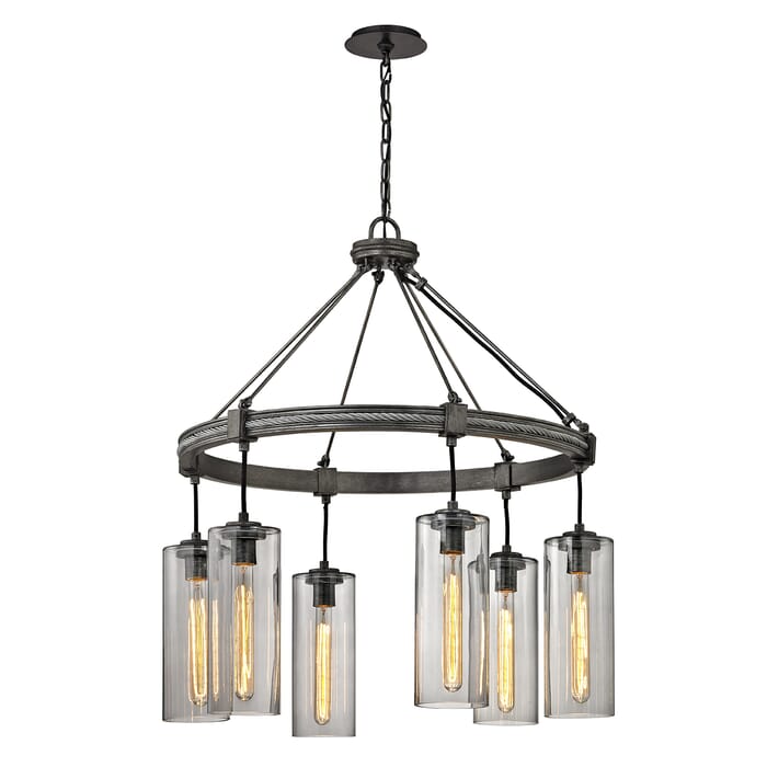 Troy Union Square 6-Light Chandelier in Graphite Troy Union Square 6-Light Chandelier in Graphite