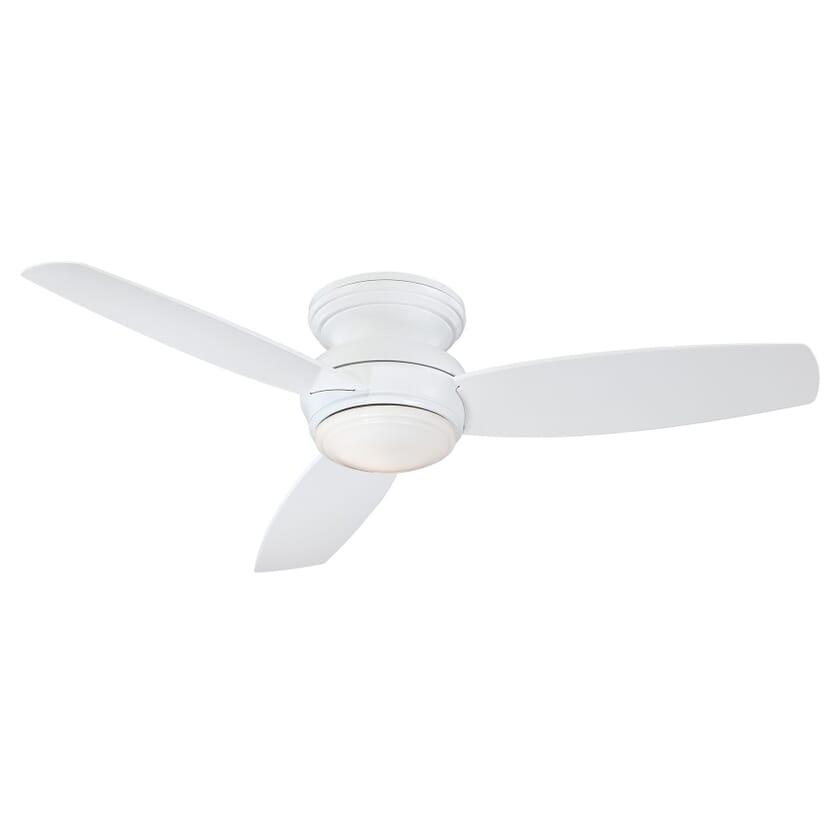 Craftmade 52 Tempo Flush Mount Ceiling Fan In White Lights Com - Flush Mount Ceiling Fan Without Light White