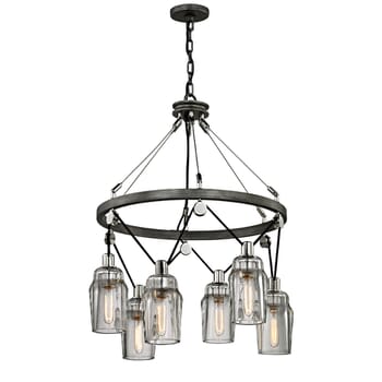 Troy Citizen 6-Light Chandelier in Graphite and Polished Nickel