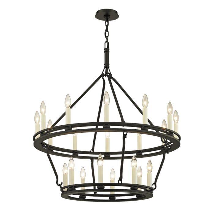 Troy Sutton 20-Light Chandelier in Textured Black Troy Sutton 20-Light Chandelier in Textured Black
