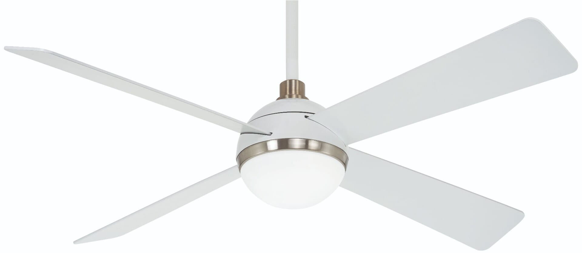 Minka-Aire Orb LED 54" Indoor Ceiling Fan in Flat White with Brushed Nickel