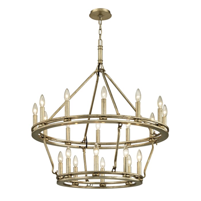 Troy Sutton 20-Light Chandelier in Champagne Silverver Leaf Troy Sutton 20-Light Chandelier in Champagne Silverver Leaf