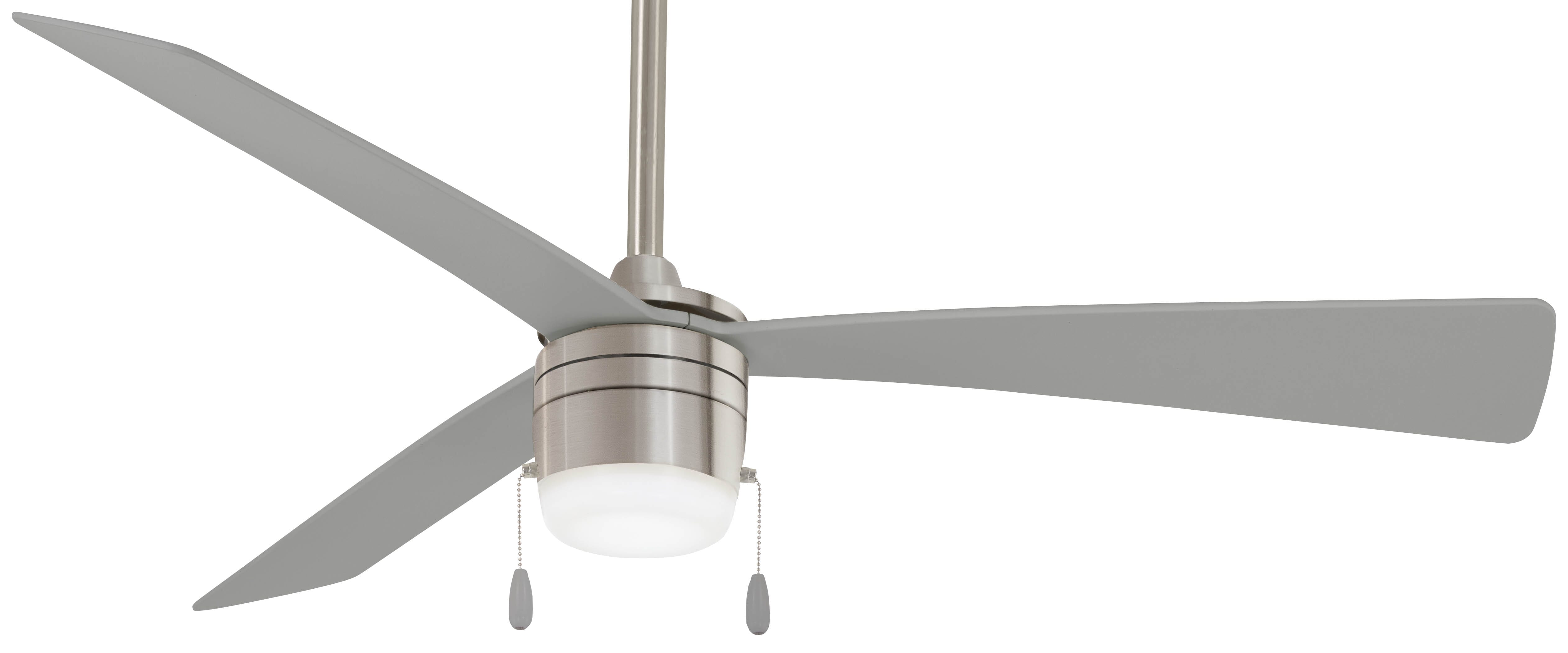 Minka-Aire Vital 44" Indoor Ceiling Fan in Brilliant Silver - F676L-BRS/SL