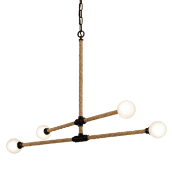 Troy Nomad 4-Light Chandelier in Classic Bronze