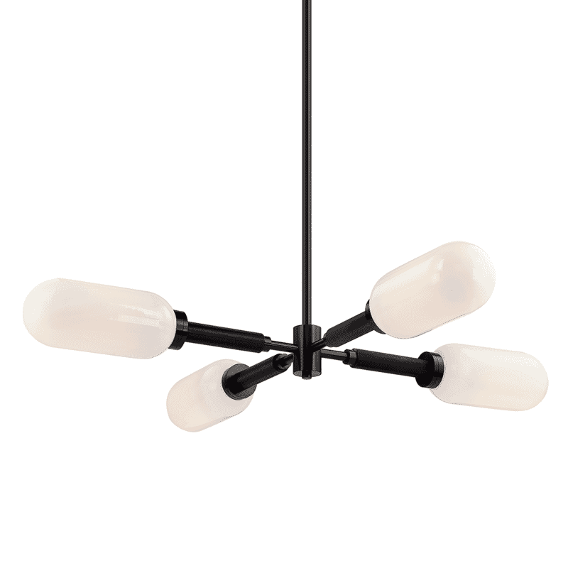 Troy Annex 4-Light Chandelier in Anodized Black