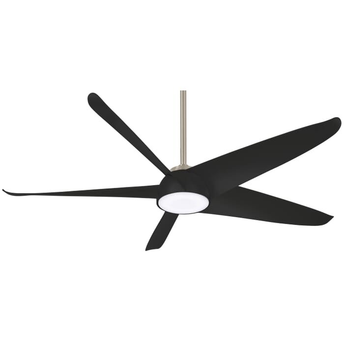Minka-Aire Ellipse 60" Indoor Ceiling Fan in Brushed Nickel with Coal Minka-Aire Ellipse 60" Indoor Ceiling Fan in Brushed Nickel with Coal