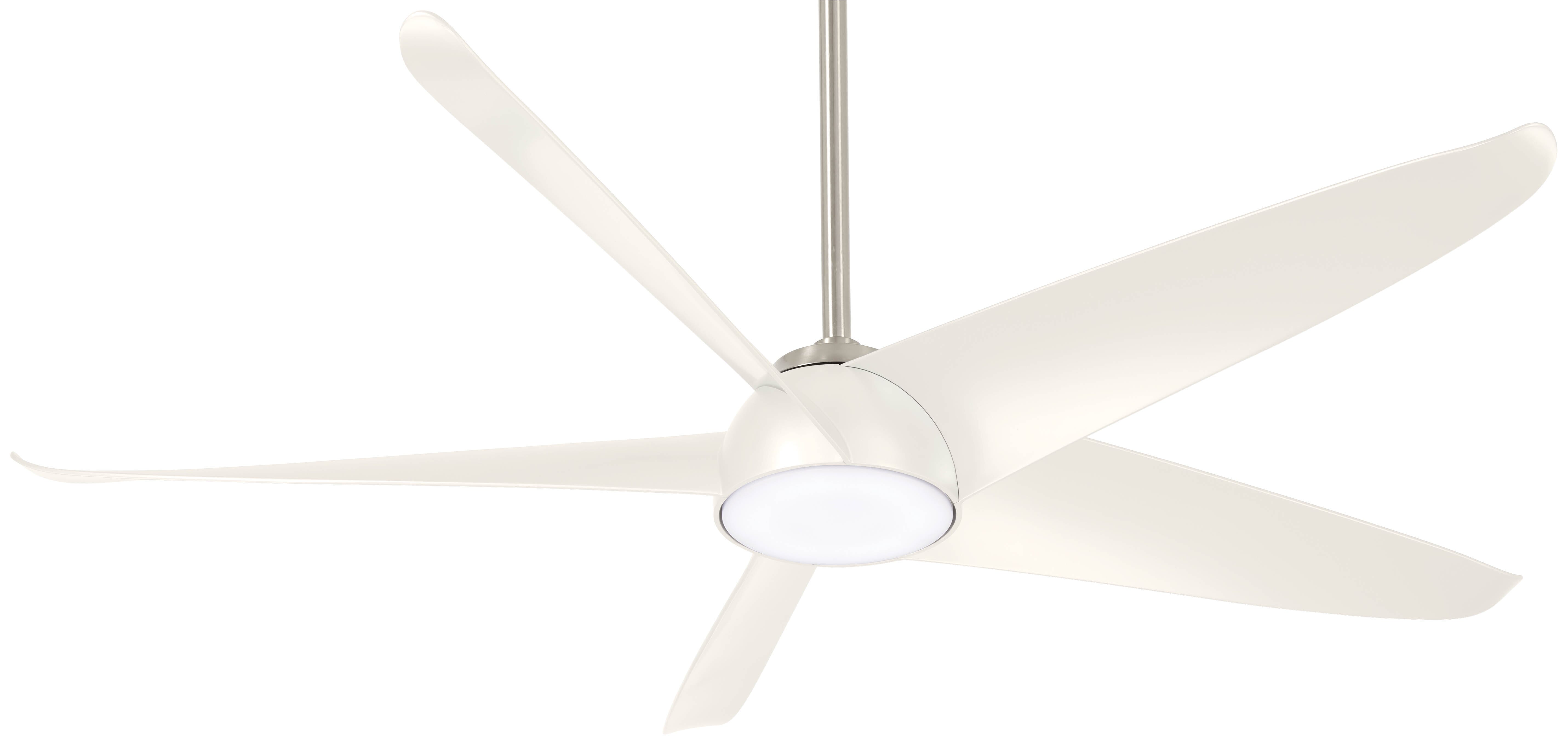 Minka-Aire Ellipse 60" Indoor Ceiling Fan in Brushed Nickel with White