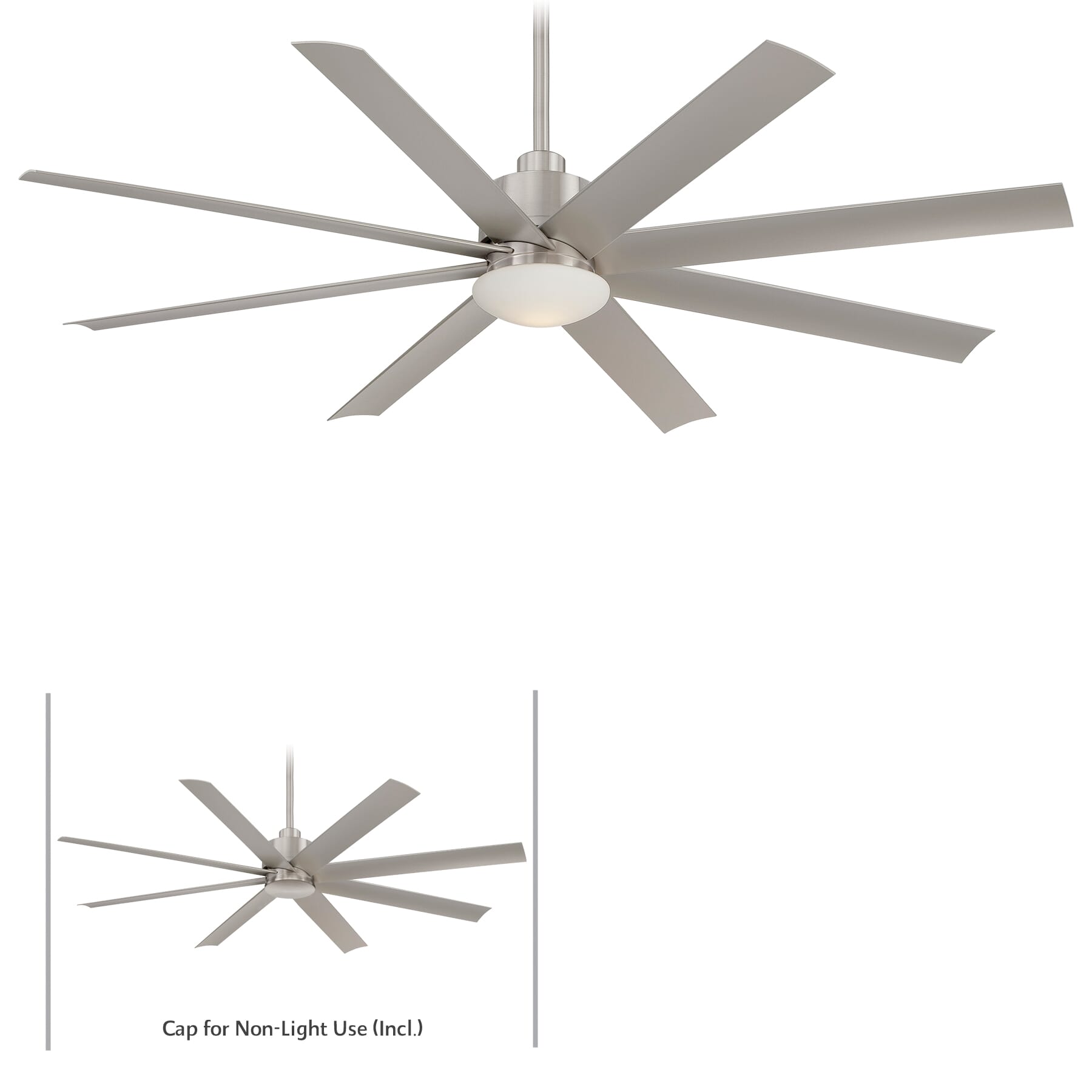 Minka-Aire Slipstream LED 65" Indoor/Outdoor Ceiling Fan in Brushed Nickel Wet