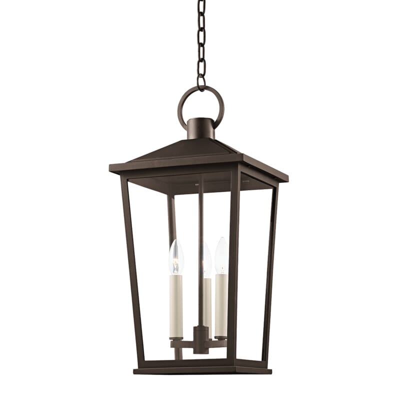 Soren 3-Light Outdoor Lantern in Textured Bronze W/ Hl