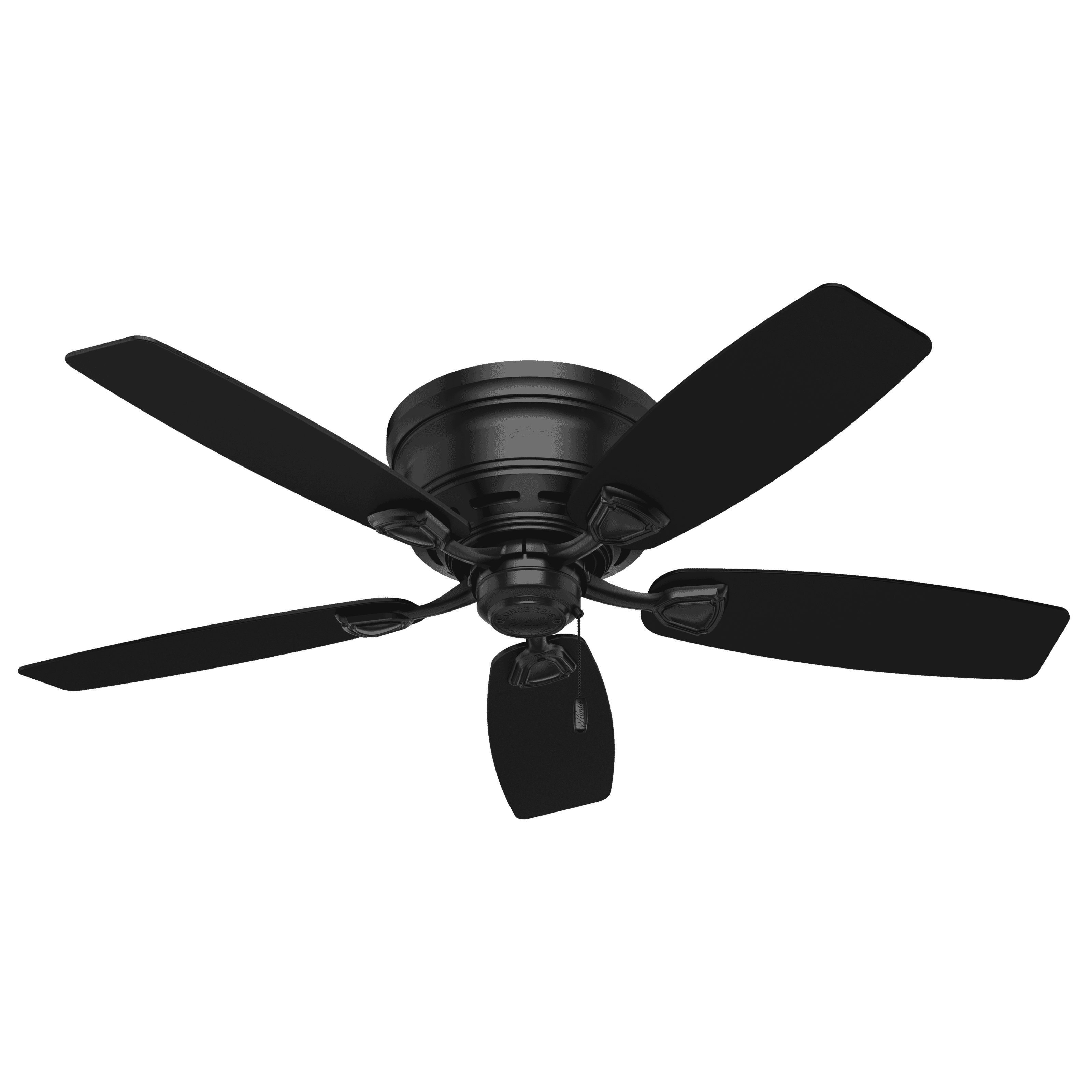 Hunter Sea Wind 48 Indoor Outdoor Flush Mount Ceiling Fan In Matte Black Lightsonlinecom