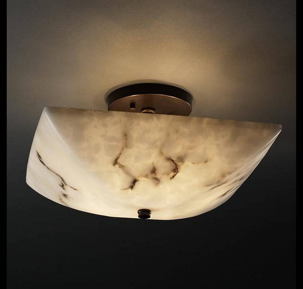 Justice Design LumenAria 2-Light 14" Square Semi-Flush Bowl