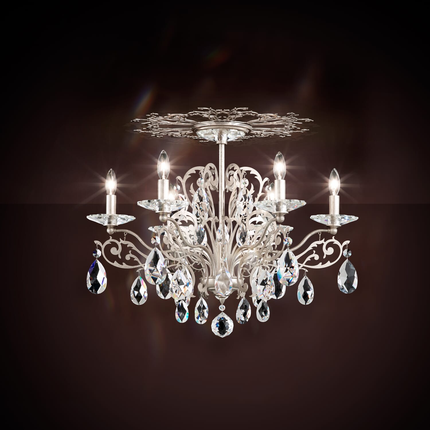 Filigrae 6-Light Semi-Flush Ceiling Light in Heirloom Bronze
