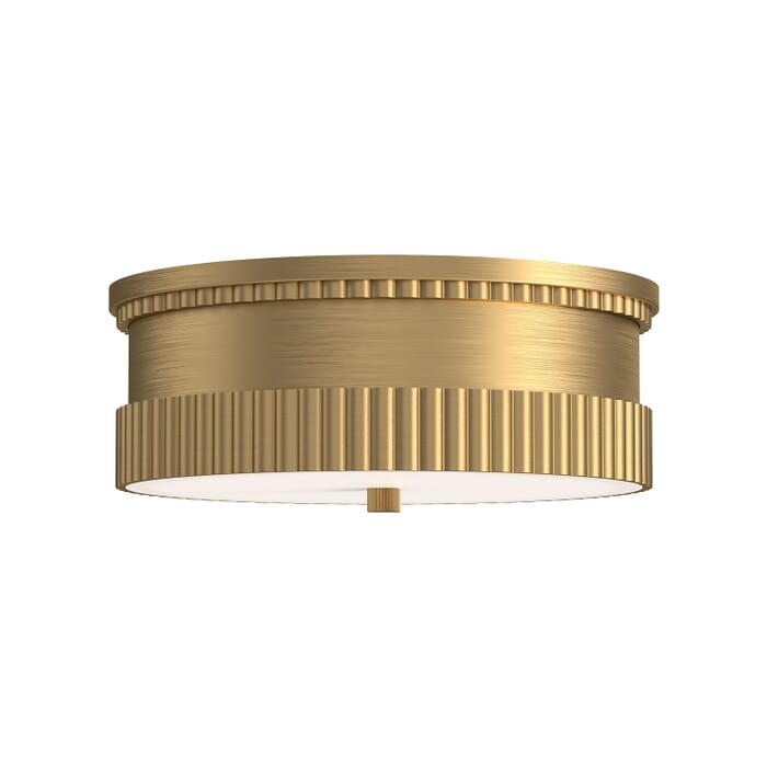 Rue 3-Light Flush Mount in Brushed Gold Rue 3-Light Flush Mount in Brushed Gold