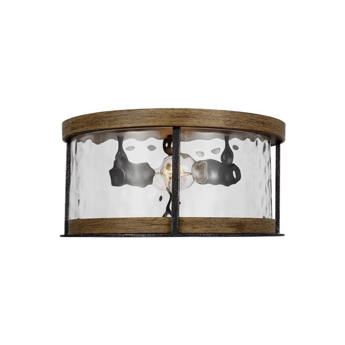 Generation Lighting Feiss Angelo 2-Light Ceiling Light in Distressed Weathered Oak And Slate Grey Metal Generation Lighting Feiss Angelo 2-Light Ceiling Light in Distressed Weathered Oak And Slate Grey Metal
