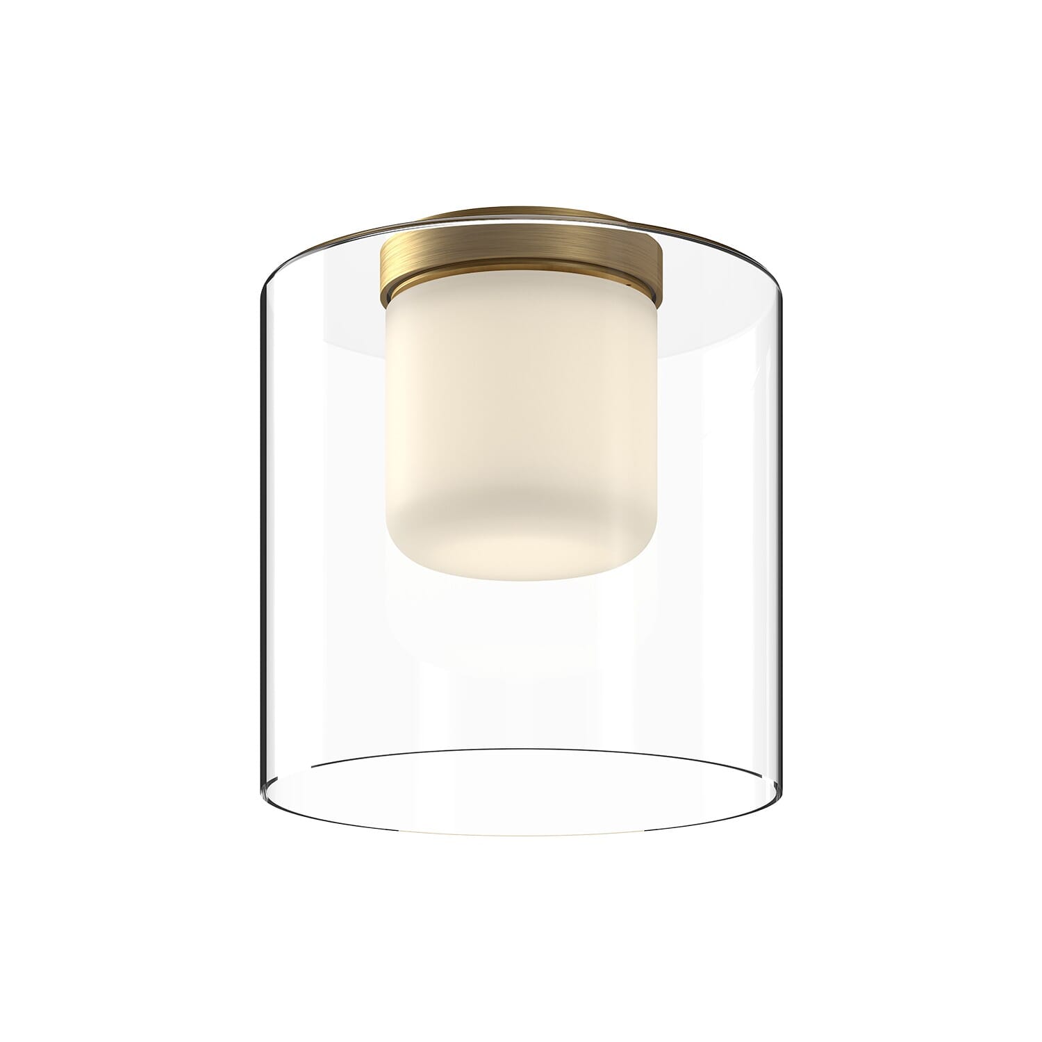 Brushed Gold Clear LED Flush Mount from the Birch Collection