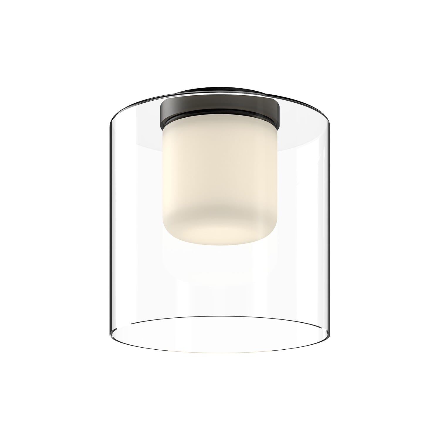 Black Clear LED Flush Mount from the Birch Collection