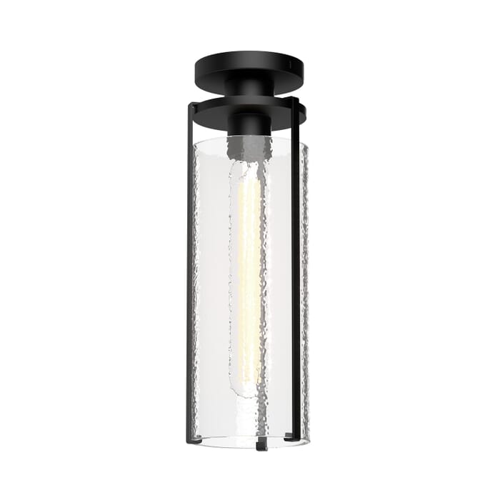 Belmont 1-Light Flush Mount in Matte Black with Clear Water Glass Belmont 1-Light Flush Mount in Matte Black with Clear Water Glass