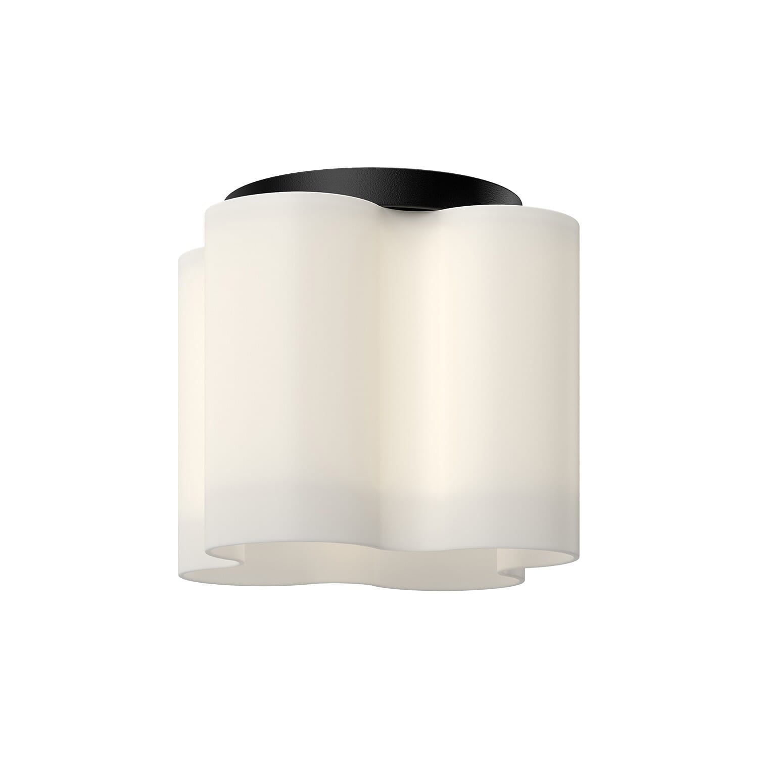 Black Opal Glass LED Flush Mount from the Clover Collection